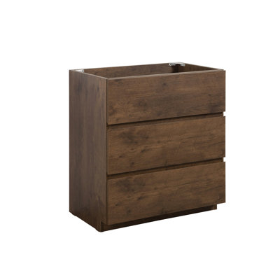 Floor Cabinet Without Basin - , 3, Walnut, Modern Elegance, Smooth Op 3 Basin, Maximize Storage
