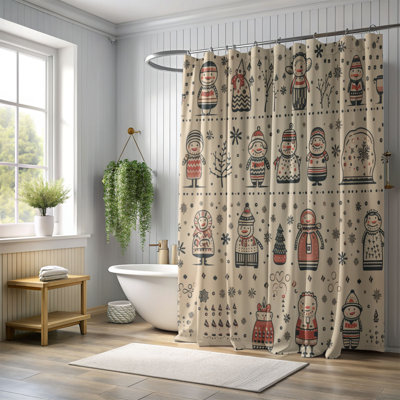 Icy Snowman Concept - Premium Shower Curtain