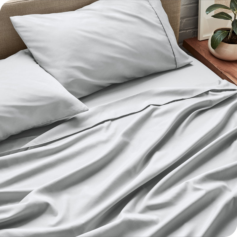 Bare Home Ultra-Soft Microfiber Sheet Set, Split King Sheet Set+2 Fitted Sheet+2 Pillowcases, French Gray