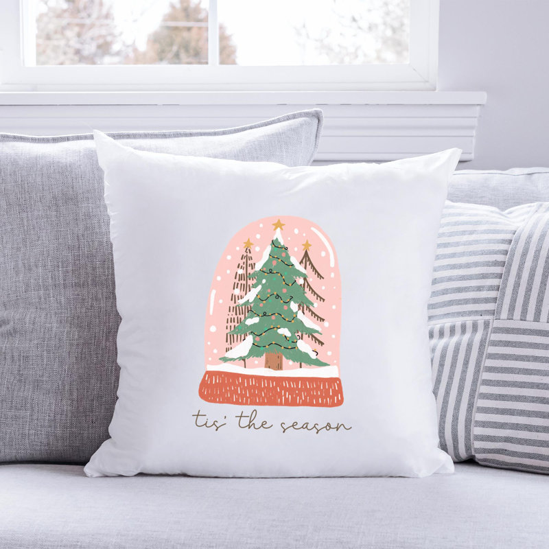 Christmas Illustration2 Reversible Throw Pillow, 14" x 14"