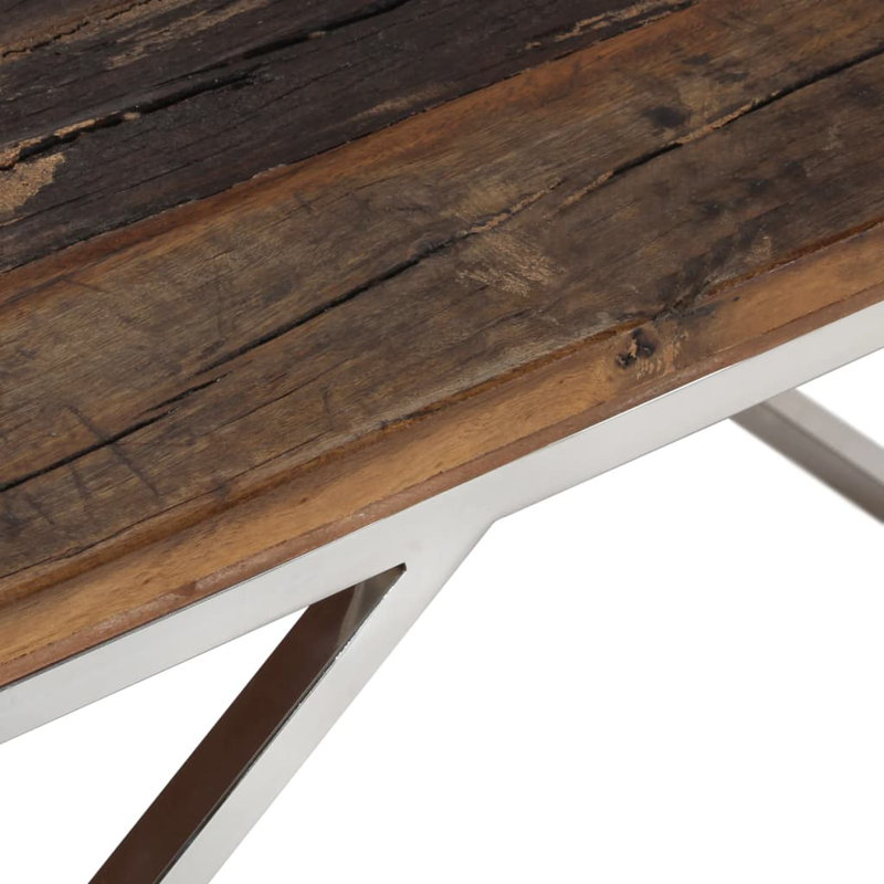 Hirasuna Frame Coffee Table, Silver, Dark Brown