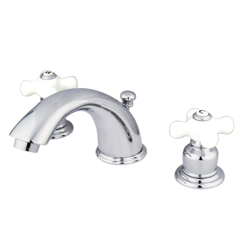 Kingston Brass English Country Two-Handle 3-Hole Deck Mount Widespread Bathroom Faucet with Retail Pop-Up Drain