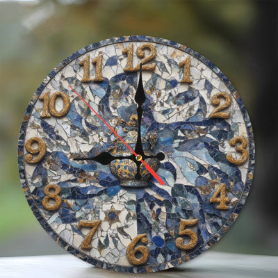 Horloge mosaïque avec urne ornée
