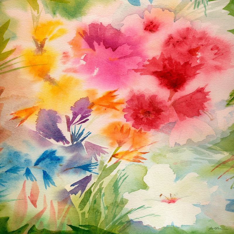 Ensemble de housse de couette en microfibre DiaNoche par Sheila Golden - Bright Garden