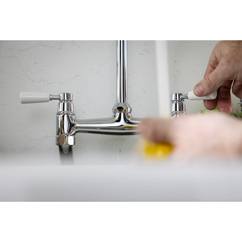 Abode Traditional Bridge Deck Mounted Mixertap, Chrome
