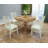 5-Piece Dining Set Mid-Century Modern Wooden Table & Upholstered Chair Set For Home, Kitchen, Dining Room-115068828-115068826