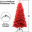 Red 4ft Christmas Tree, 456 Tips, Hinged Structure For Fast Takedown, Stand Upright Position Realistic Tips Beautiful Ornament Placement, Branches, Heavy - Duty Metal Stability