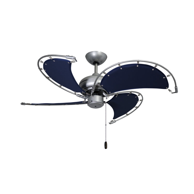 Kayesha 40'' Ceiling Fan, Brushed Nickel with Blue Blades