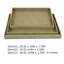 Koi 3pc Nested Serving Tray Set, Faux Shagreen Texture, Sage Green Wood