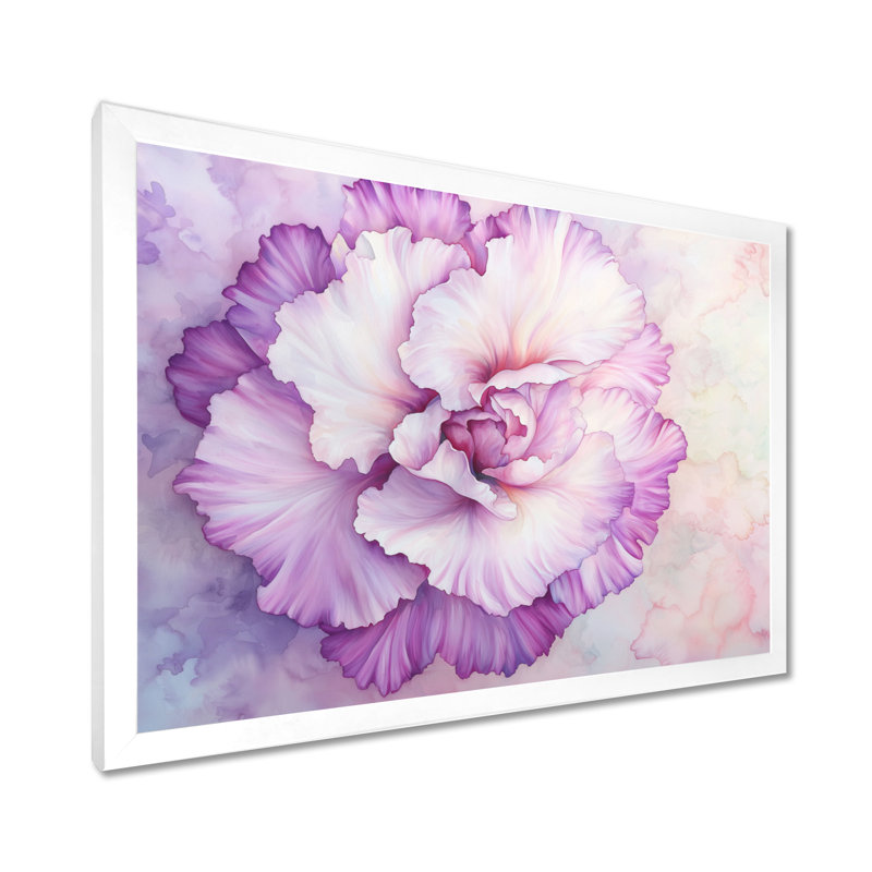 Lavande, étreinte de fleur d'œillet, H 34 po x l 44 po, Reproduction encadrée d'une seule photo sans pass, Blanc