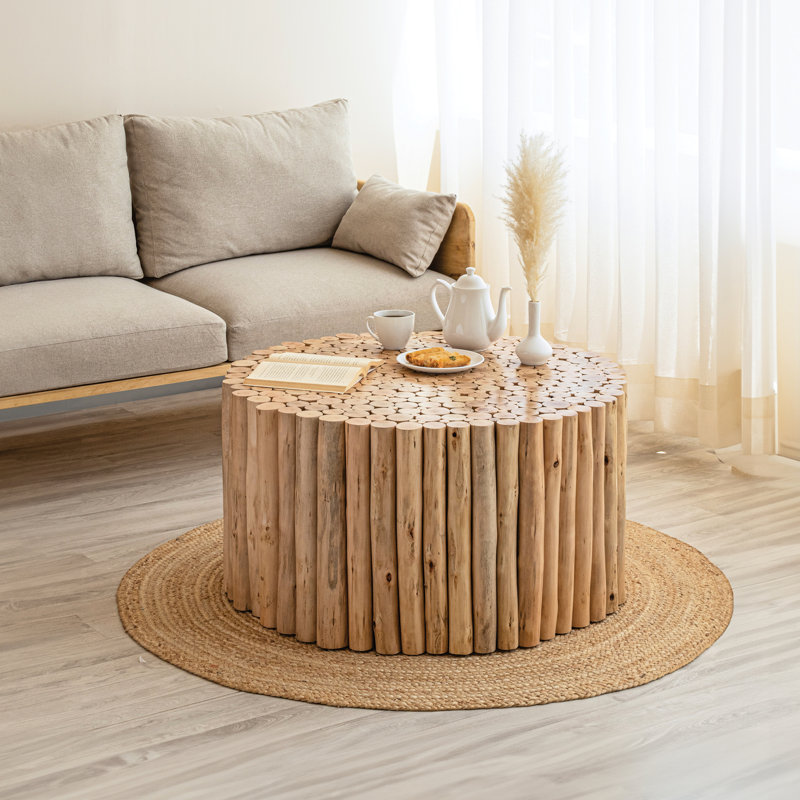 Élégante table basse en bois naturel