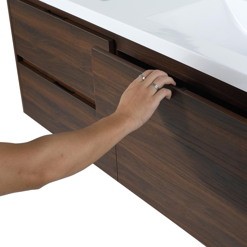 48'' Wall Mounted Bathroom Vanity with Double Sinks