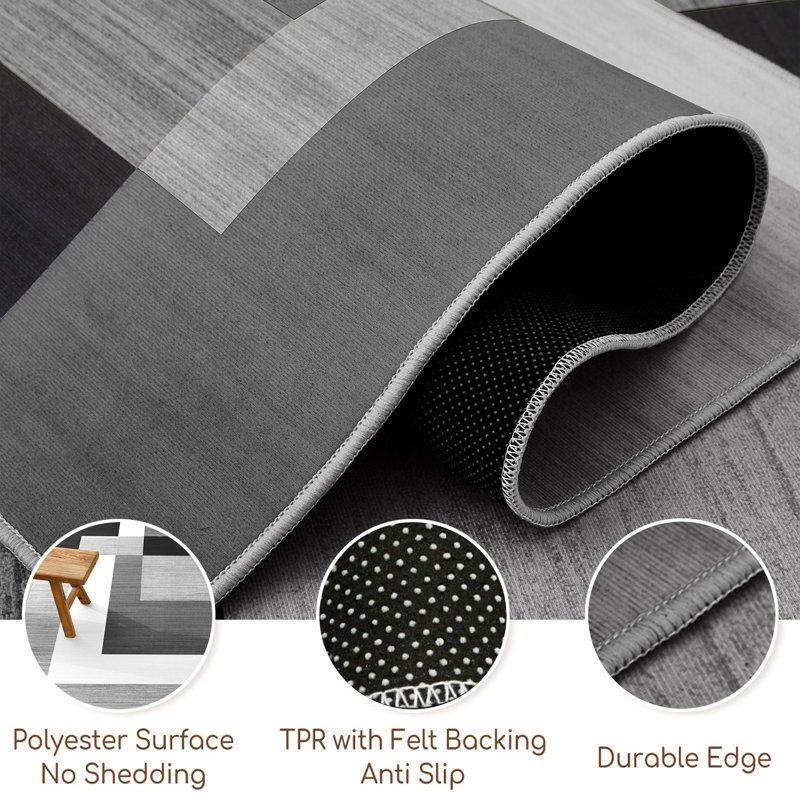 Modern Geometric Printed Area Rug, Rectangle 40 x 60 cm