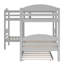 Lit simple superposé en forme de L avec lit gigogne gris