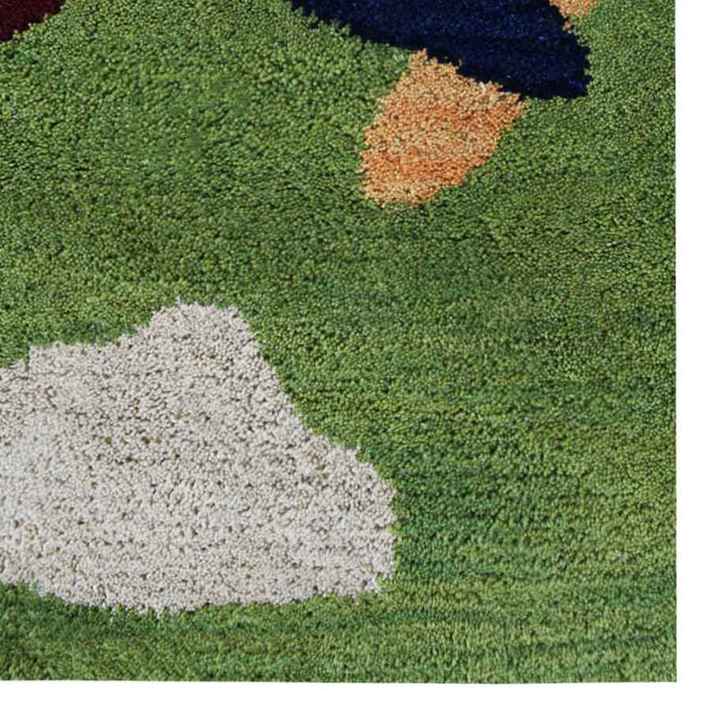 Beybut HAND TUFTED WOOL ECO-FRIENDLY AREA RUGS - Rectangle | Green Color | Kids Design | Area rugs for living room, bedroom