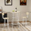 Table de bar, équipée de 2 tabourets de bar, avec dossier et cloison