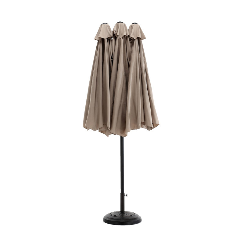 Double Sided Outdoor Umbrella Rectangular Large With Crank (Without Base), Khaki