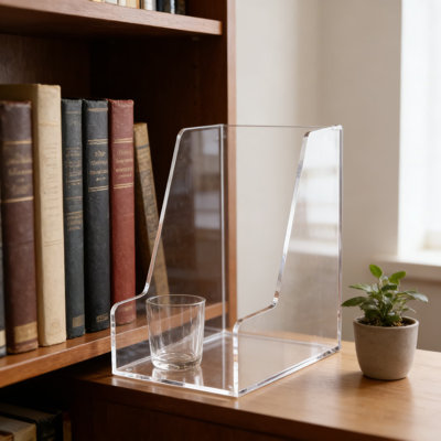 Clear Acrylic Magazine File Holders Set Of 2, Transparent Desk Organizer For Magazines, Files, Notebooks And Office Supplies, Upright Document Storage