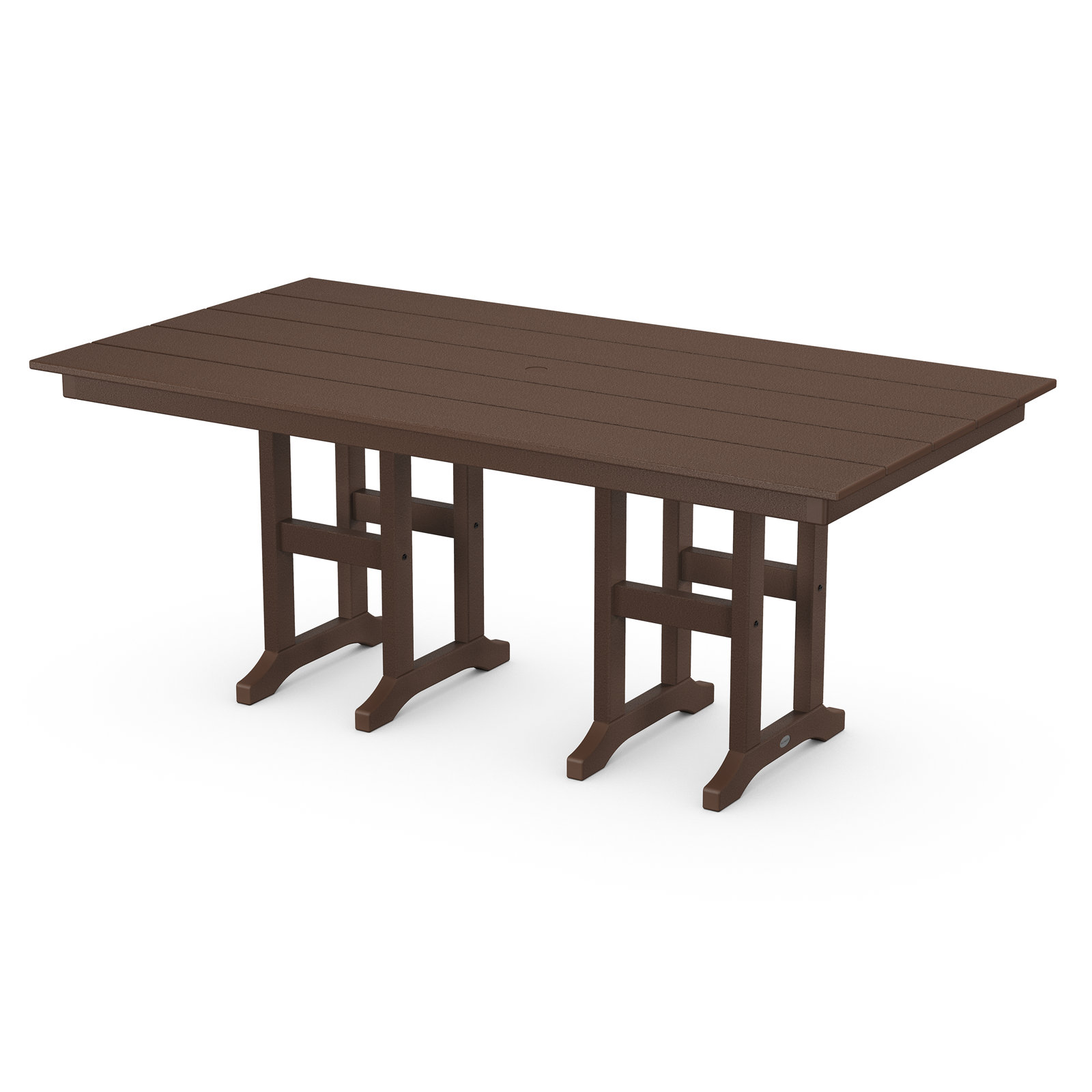 Farmhouse 37" x 72" Dining Table, Dark Brown, 42.06"H x 37.72"W x 72"L