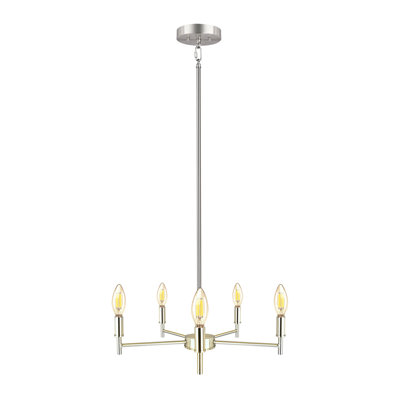 5 - Light Silver Candle Style Pendant
