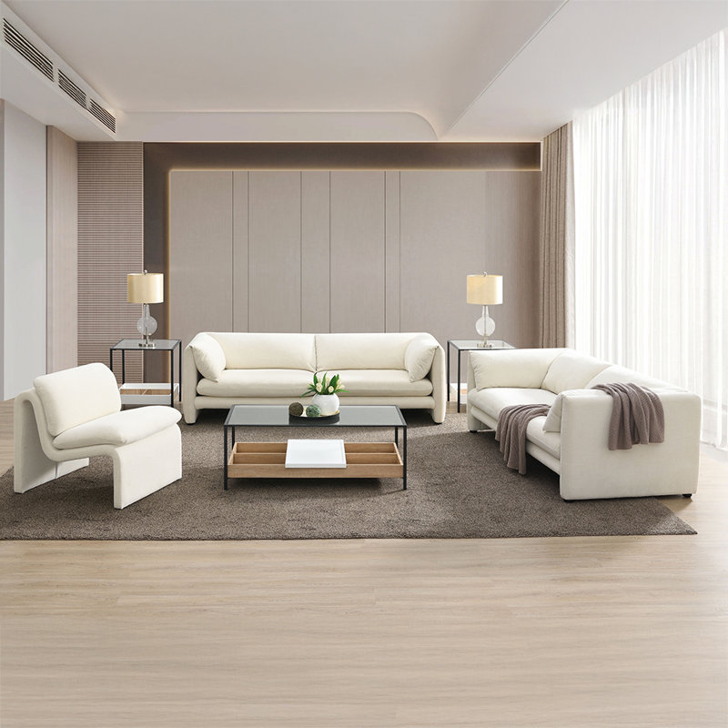 Fauteuil d'appoint Jaeda, Ivoire ivoire