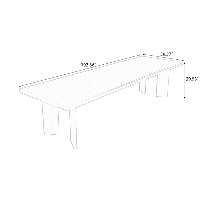 Table de conférence Burlywood, H 29,53 po x L 102,36 po x l 39,37 po