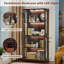 Ensemble de 2 vitrines Farmhouse avec portes vitrées, armoire vitrée avec détecteur de mouvement à DEL 3 couleurs-126679367