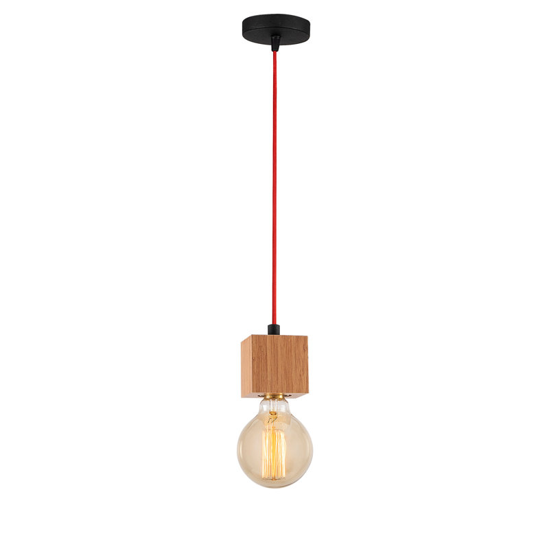 Luminaire suspendu à 1 lumière Hendrick, Rouge / Brun