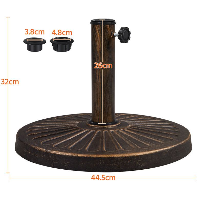 10.1kg Free Standing Umbrella Base, Bronze