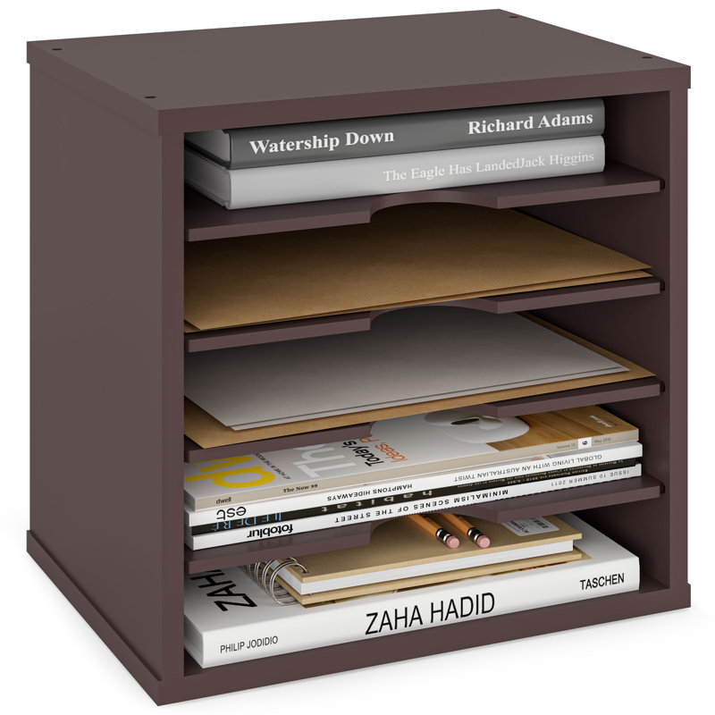 Logan Stackable 5-Tier Paper, Mail and File Organizer, Espresso