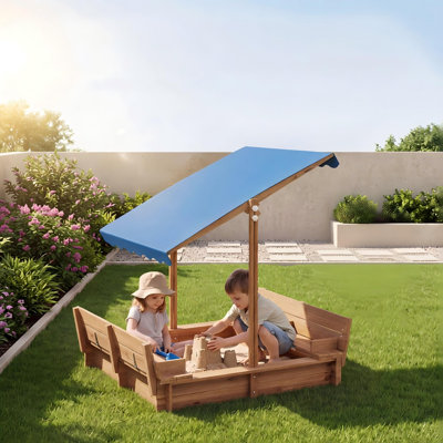 GarveeHome 47.2'' x 52'' Square Sandbox