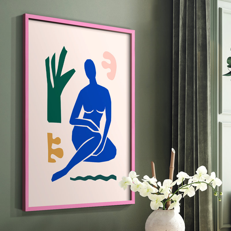 Matisse CDLXVII, reproduction encadrée - bois massif, Rose, H 10 po x l 8 po