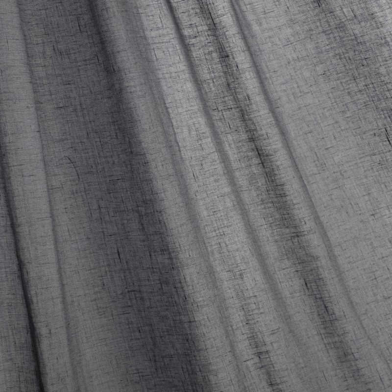 Paire de rideaux semi-transparents avec passe-tringle Rayna, Gris foncé, L 52 po x L 96 po