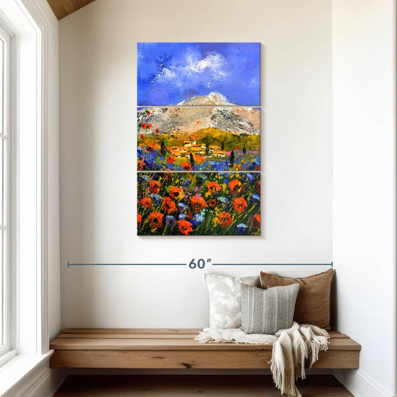 Alvord, coquelicots rouges, été, Provence, H 45 po x l 28 po