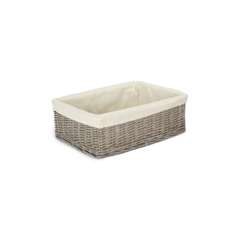 Lily Manor Storage Tray Basket with Lining, 16cm H x 47cm W x 34cm D