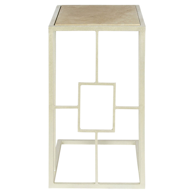 Plaza C Table End Table, Lite Travertine