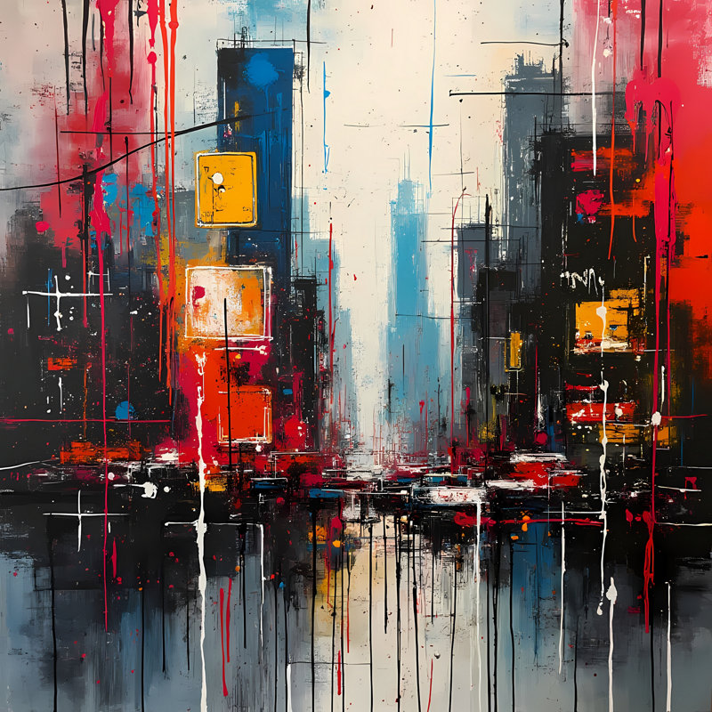 Fluid City Streets, 36" H x 36" W