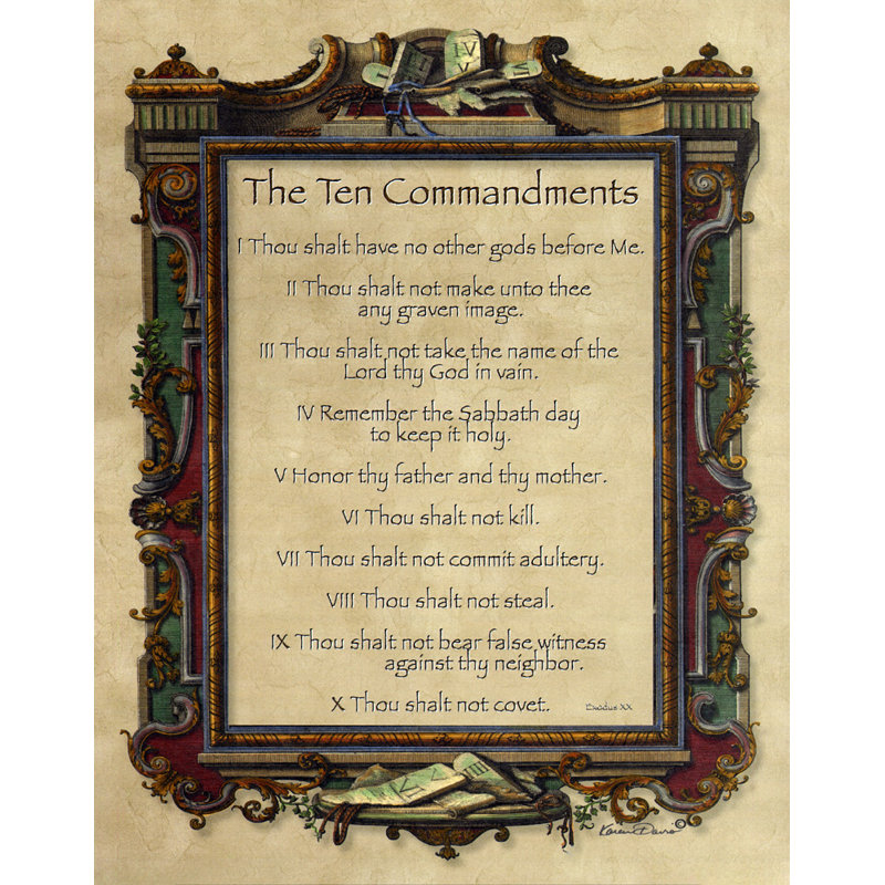 Les Dix Commandements, H 36 po x l 28 po