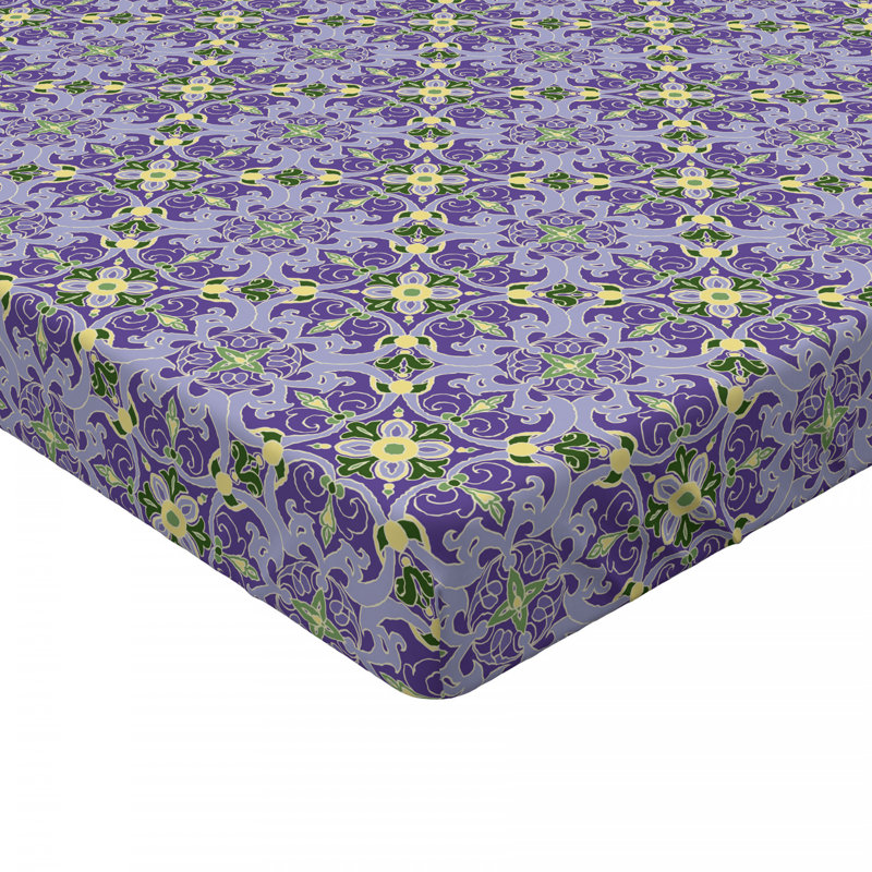 Microfiber Floral Fitted Sheet, Full Fitted Sheet