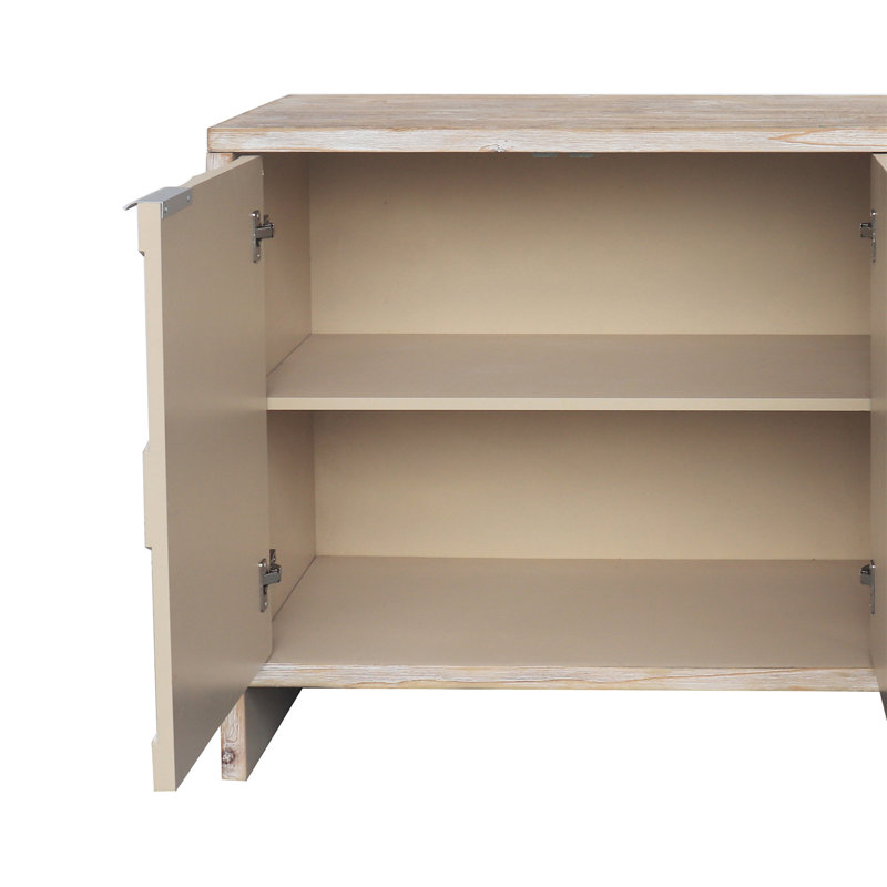 Armoire de rangement à 4 portes Accent, Bois naturel délavé