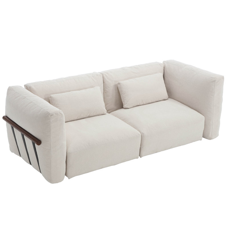 Canapé modulaire modulaire avec causeuse modulaire, Chenille blanche