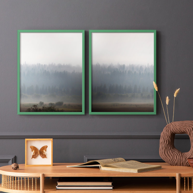 «Morning Glow I», reproduction encadrée de qualité supérieure - prête à être accrochée - aucun clou requis - aucun clou requis