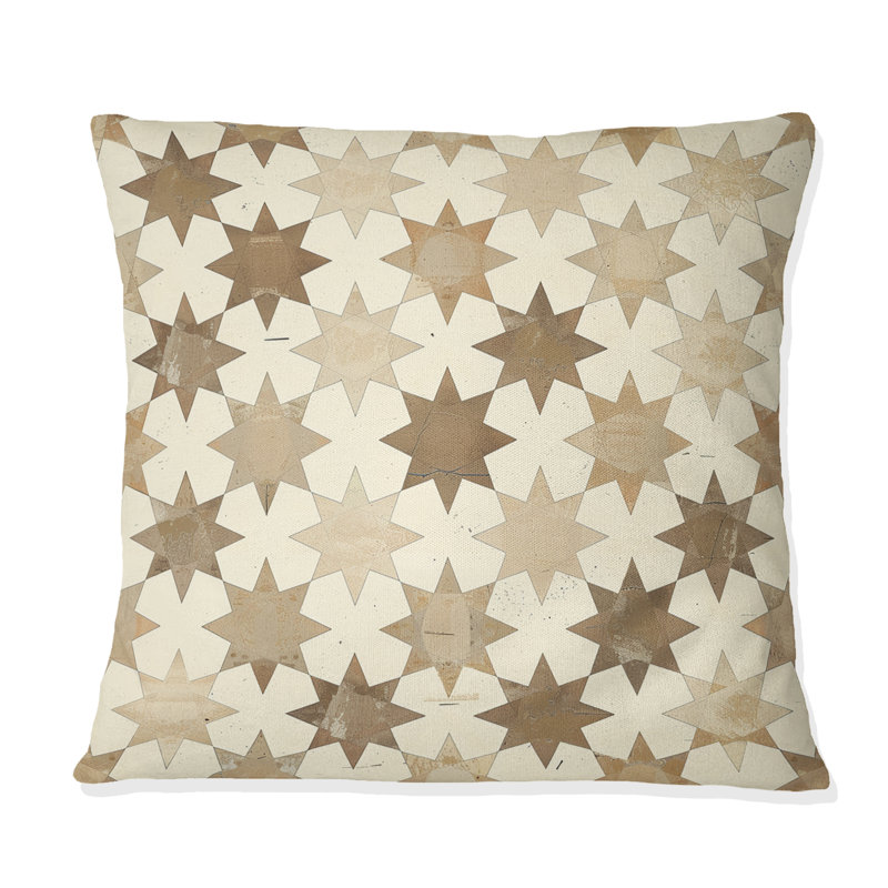 Beige crème moderne Star I - coussin décoratif moderne, H 18 po x l 18 po