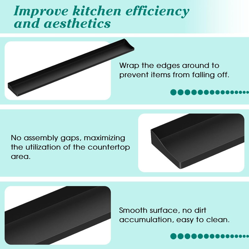 Tablette magnétique pour cuisinière 30 po - Organisateur d'épices magnétique en acier inoxydable pour tablettes au-dessus de la cuisinière