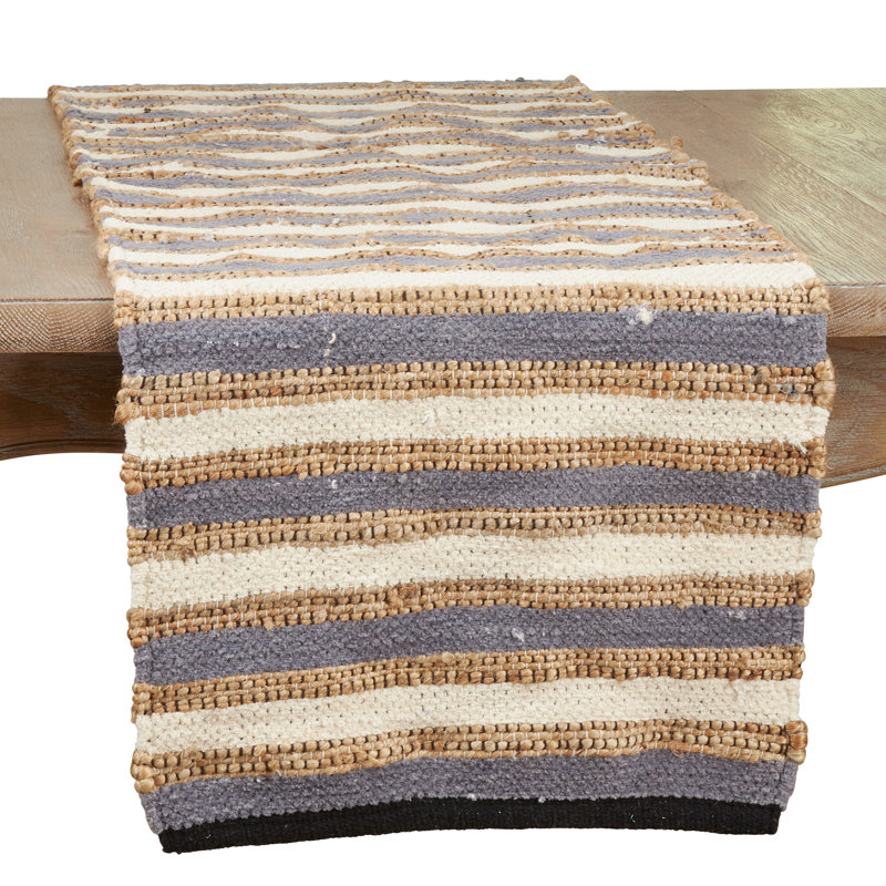 Striped Cotton Blend Table Runner