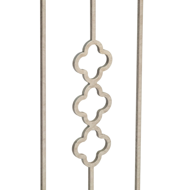 Petite Quatrefoil Console, Royal Silver, Carrera Marble