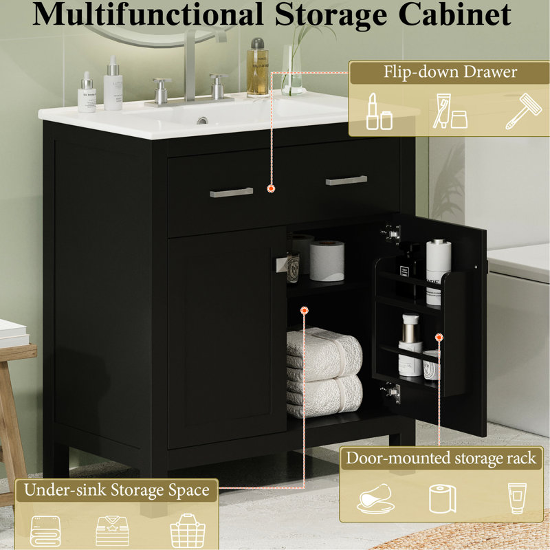 Armoire de salle de bain Woodworth, Noir