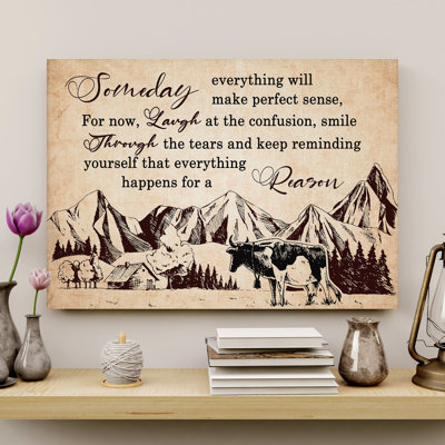 Toile tendue avec châssis Mountain Farm - Someday