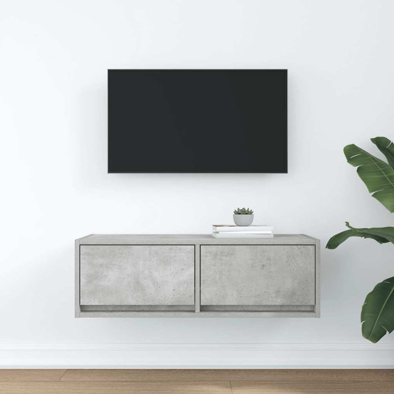 TV Cabinet 31x25.5 Cm Engineered Wood, Concrete Grey, 80 cm