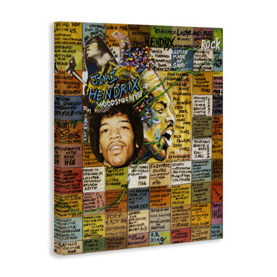 Jimi Hendrix Collage Canvas Wall Art by Sabin